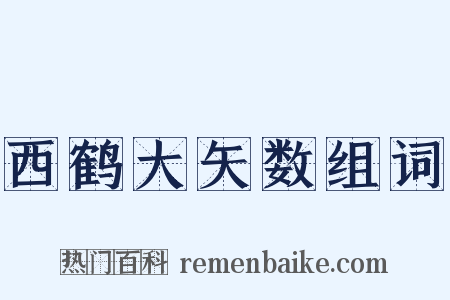 西鹤大矢数组词是什么意思的图片